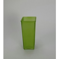 Lime Green Tapered Glass Rose Vase