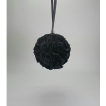 Silk Flower Roseball 10 inch Black