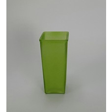 Lime Green Tapered Glass Rose Vase