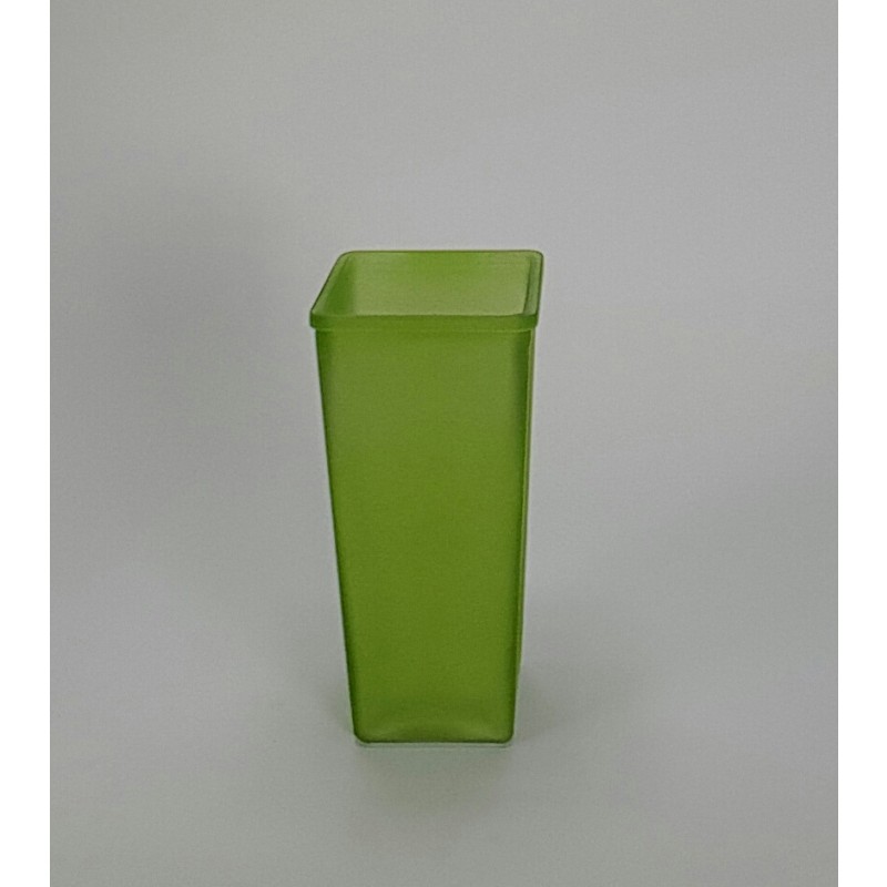 Lime Green Tapered Glass Rose Vase