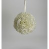 Silk Flower Roseball 10 inch Ivory