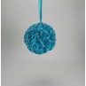 Silk Flower Roseball 10 inch Teal